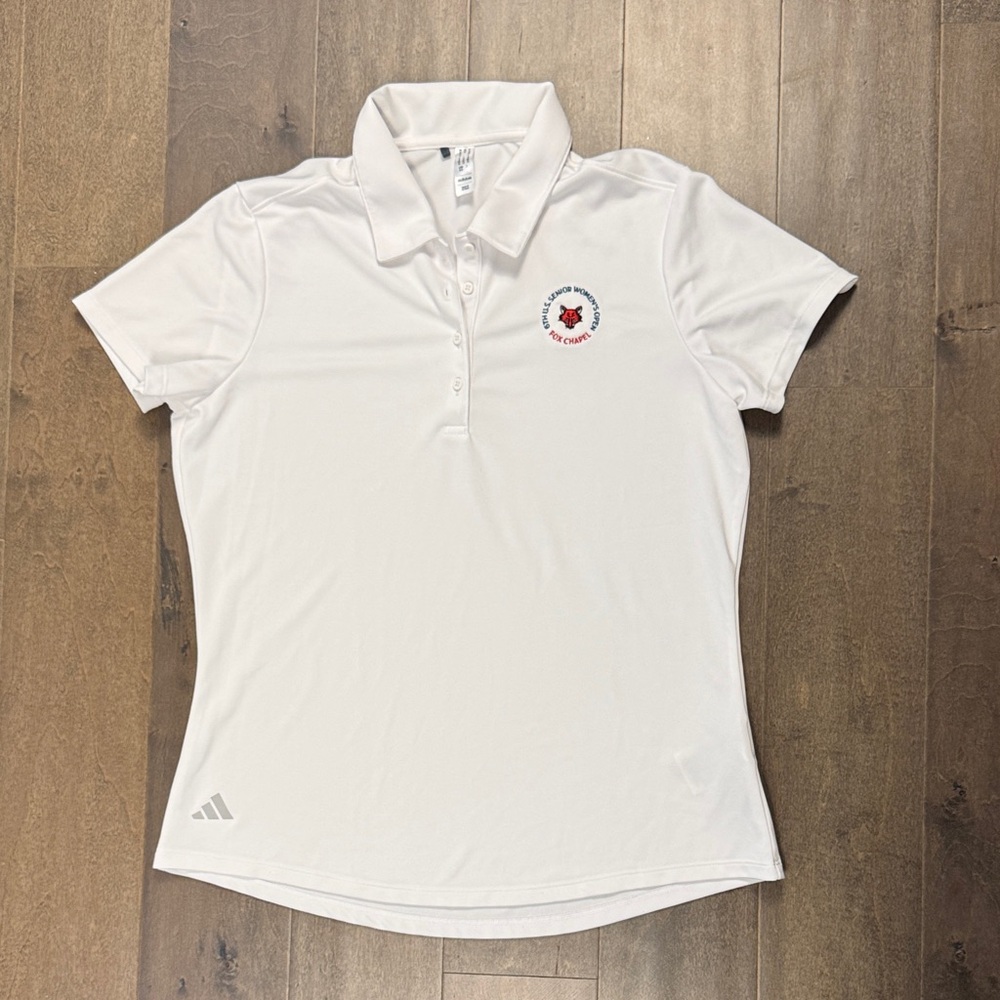 adidas Women’s Golf Performance Polo White Short Sleeve Shirt M Fox Chapel